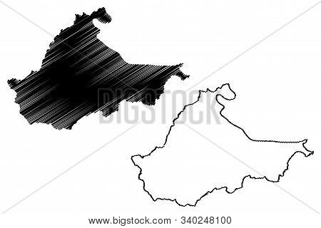 Brcko District (bosnia And Herzegovina, Bih, Bosnia-herzegovina) Map Vector Illustration, Scribble S