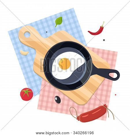 Cooking Process. Quick Bachelor Breakfast. Home Cooking.