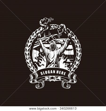 Ultras With Smoke Bomb Emblem Vintage Logo Inspirations