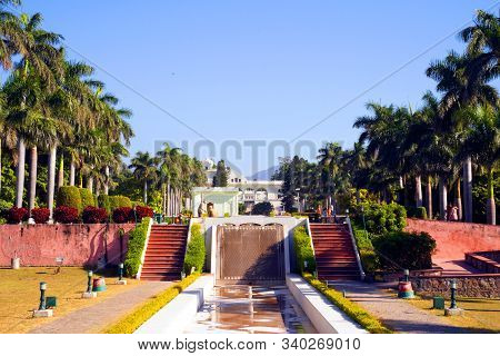 Panchkula, Haryana / India - December 03 2019: Yadavindra Gardens, Also Known As Pinjore Gardens
