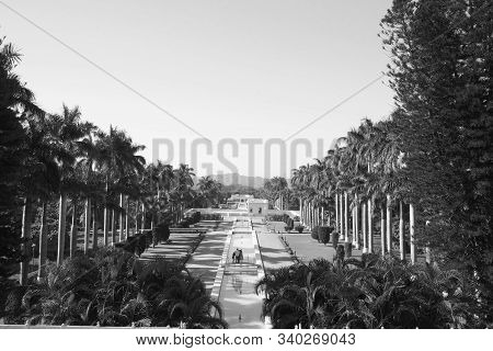 Panchkula, Haryana / India - December 03 2019: Yadavindra Gardens, Also Known As Pinjore Gardens