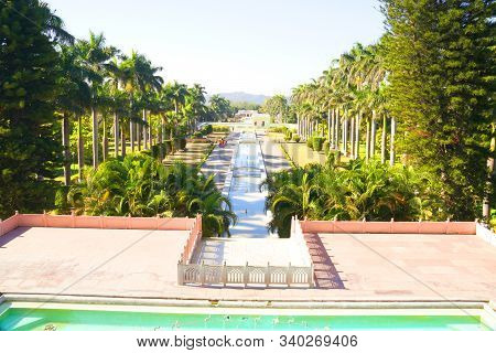 Panchkula, Haryana / India - December 03 2019: Yadavindra Gardens, Also Known As Pinjore Gardens
