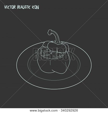 Bulgarian Stuffed Peppers Icon Line Element. Vector Illustration Of Bulgarian Stuffed Peppers Icon L
