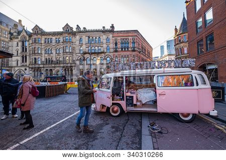 Manchester, United Kingdom - November 29, 2019: Christmas Markets In Albert Square Near The Town Hal