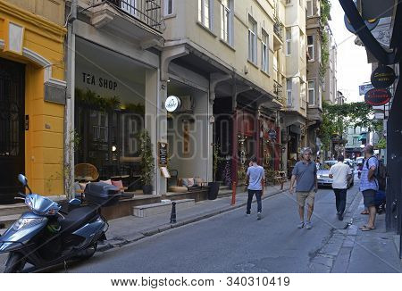 Istanbul, Turkey - September 10th 2019. A Street In The Cihangir District Of Beyoglu, Istanbul