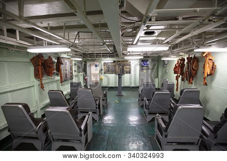 Charleston, South Carolina, United States, Novemner 2019, Briefing Room Of The Uss Yorktown