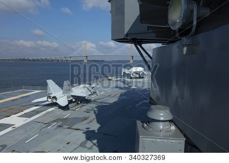 Charleston, South Carolina, United States, Novemner 2019, Flight Deck Of The Uss Yorktown