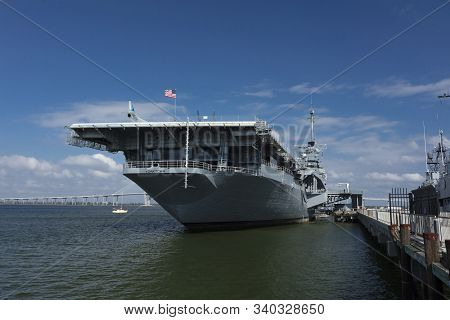 Charleston, South Carolina, United States, Novemner 2019, The Uss Yorktown