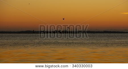 Charleston, South Carolina, United States, November 2019, Sunrise Over Charleston Harbour Bay Lookin