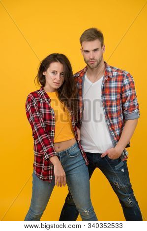 Youth Fashion. Fashionable Outfit. Simple Casual Clothes. Couple Feeling Comfortable. Country Music 