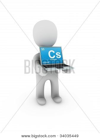 CÃ¤sium-Symbol am Bildschirm laptop