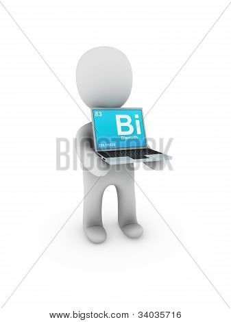 Bismuto simbolo sullo schermo portatile