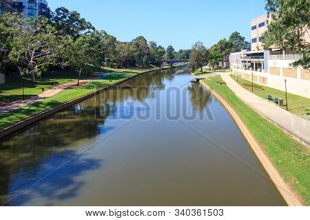 The Canalised Parramatta River, Sydney, New South Wales, Australia