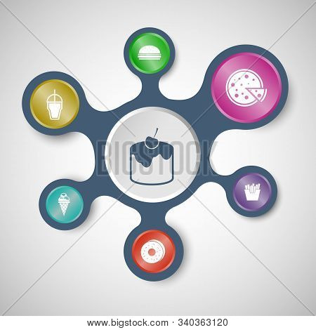 Popular Food Infographic Templates With Connected Metaballs, Stock Vector