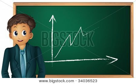 男人在白色背景上显示图形的插图