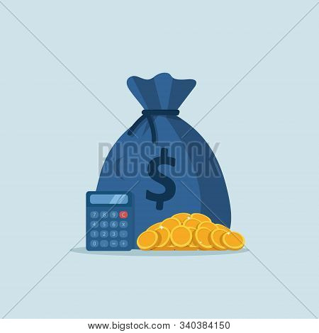Money Bag And Gold Coins,a Pile Of Money