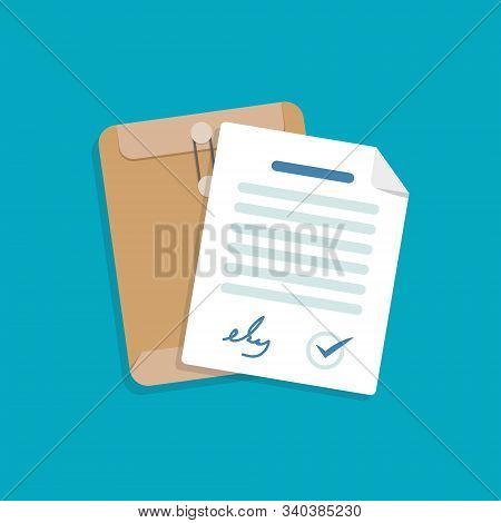 Documents And Storage,folder With Document,flat Design Icon Vector Illustration