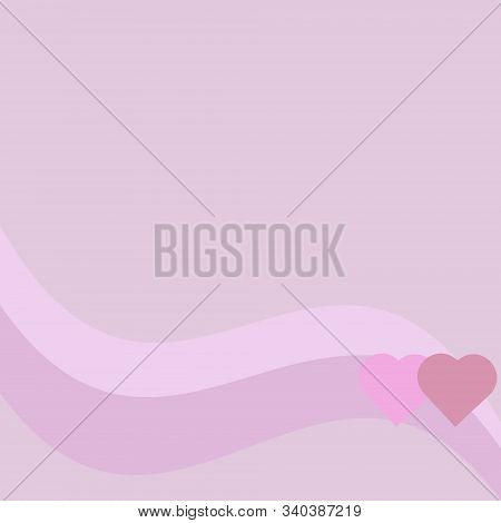 Card With Two Hearts On A Pink Background. Vector.