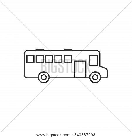 Bus Icon In Flat Style. Coach Vector Illustration On White Isolated Background. Autobus Vehicle Busi