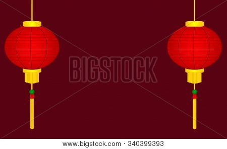 The Background Image Texture Copy Space Pattern Banner Poster , Red, Pink, With Gold Lanterns Floati