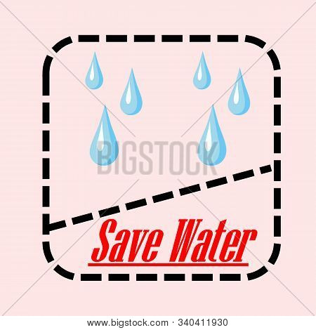 save water attention warning tag label design