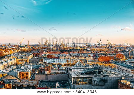 Panoramic View From The Roof Of St. Isaac's Cathedral. Saint Petersburg. Russia.