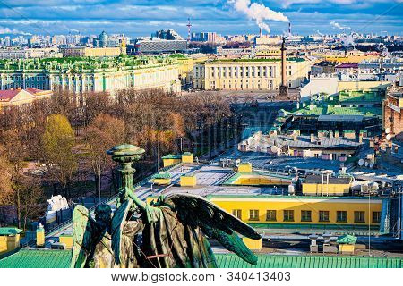 Panoramic View From The Roof Of St. Isaac's Cathedral. Saint Petersburg. Russia.