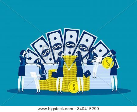 Money Saving. Concept Business Vector, Financial,  Investments, Deposit.