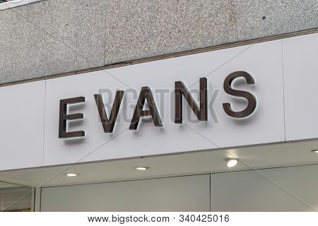 Dublin, Ireland - November 5, 2019: Evans Sign Of Plus Size Clothing Shop.