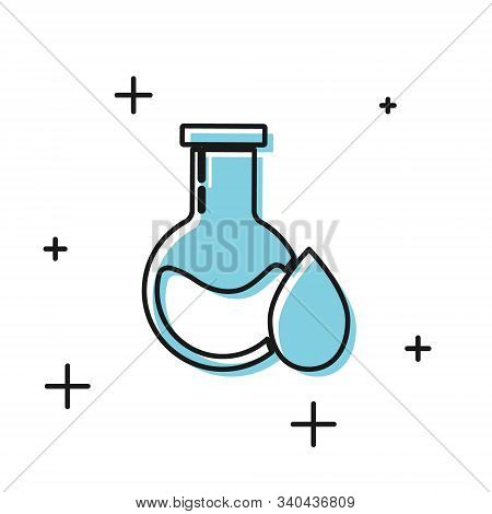 Black Oil Petrol Test Tube Icon Isolated On White Background. Vector Illustration