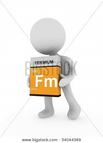 3D mężczyzna nosić pole: Fermium