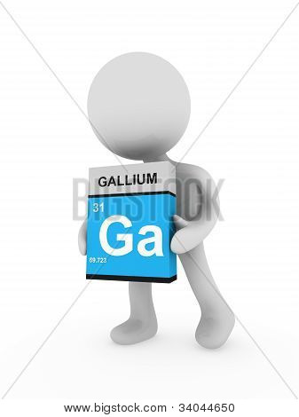 Hombre 3D llevar una caja de galio