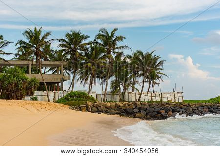 Beautiful View Of The Beach At Sunset. Midigama. Sri-lanka. Acid Beach. Summer.