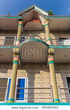 Facade Of A Modern Nepalese House In Sauraha, Nepal