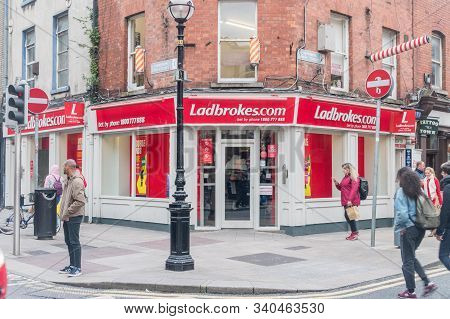 Dublin, Ireland - November 5, 2019: Ladbrokes Betting And Gaming Shop In Dublin.