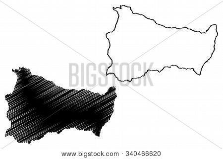 Paysandu Department (departments Of Uruguay, Oriental Republic Of Uruguay) Map Vector Illustration, 