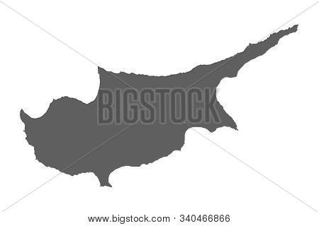 Blank Map Of Cyprus Graphic Icon. Map Of Cyprus Sign Isolated On White Background. High Detail. Vect