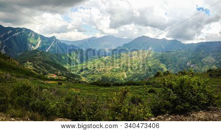 Panorama Of Albanian Mountains On The Way To Theth National Park