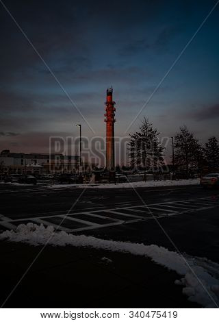 A Tall Radio Tower In Hingham Shipyard Marina