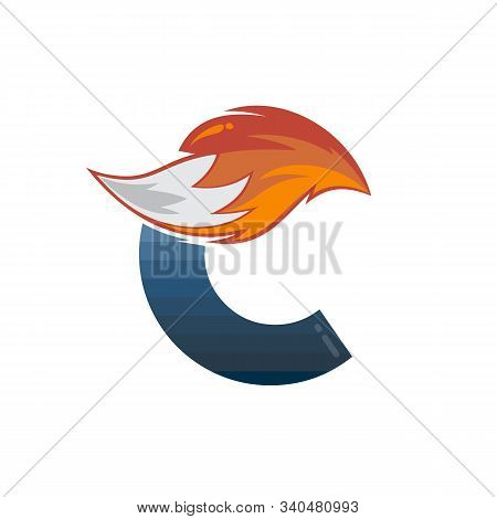 Fox Tail Fire Logo Logotype Alphabet Initial Letter Design Vector Art