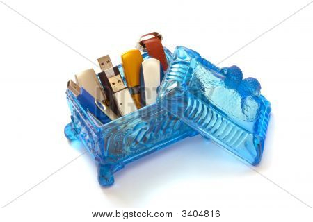 Modrý krystal Box s Usb Flash disky