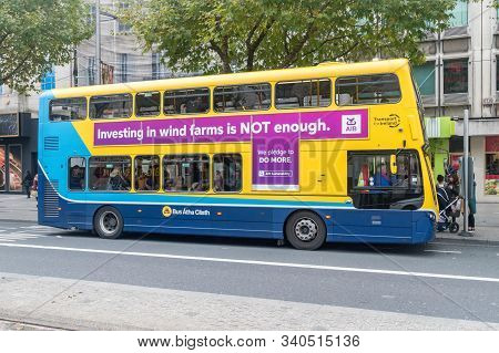 Dublin, Ireland - November 5, 2019: City Bus Belong To Transport For Ireland.
