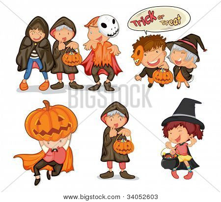 Illustration af halloween objekter
