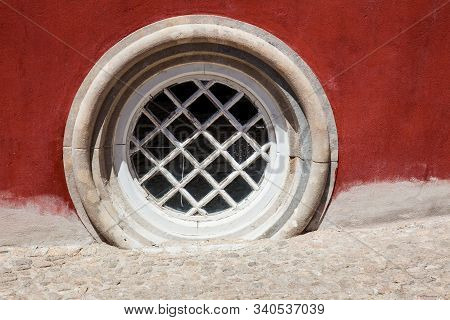 Sintra, Portugal - May, 2018: Detail Of The Architecture Of The Pena Palace A Romanticist Castle Loc