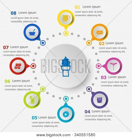 Infographic Template With Popular Food Icons, Stock Vector
