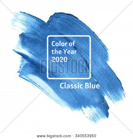 Beautiful Textured Blue Melallic Strokes Isolated On White Background.