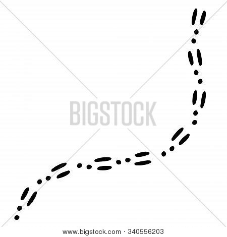 Vector Black Flat Hare Or Rabbit Foot Print Steps Path Isolated On White Background