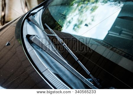 Car Windshield Wiper Close-up