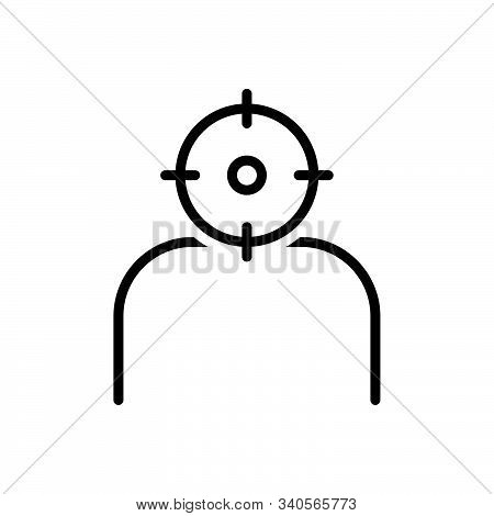 Black Line Icon For Headshot  People Target Shot