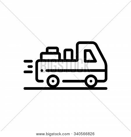 Black Line Icon For Deliverable Deliver Courier Occupation Package Parcel Supplier